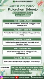 Jadwal Pelaksanaan PIN Polio Di Kalurahan Sidorejo